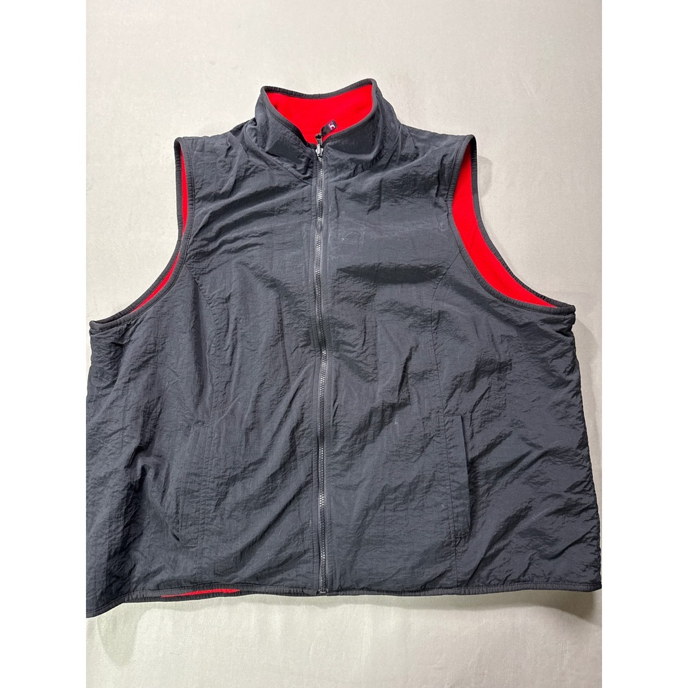 Woman's Plus Size 26/28W TravelSmith Reversible Fleece Vest Red Black Sleeveless - Picture 4 of 4